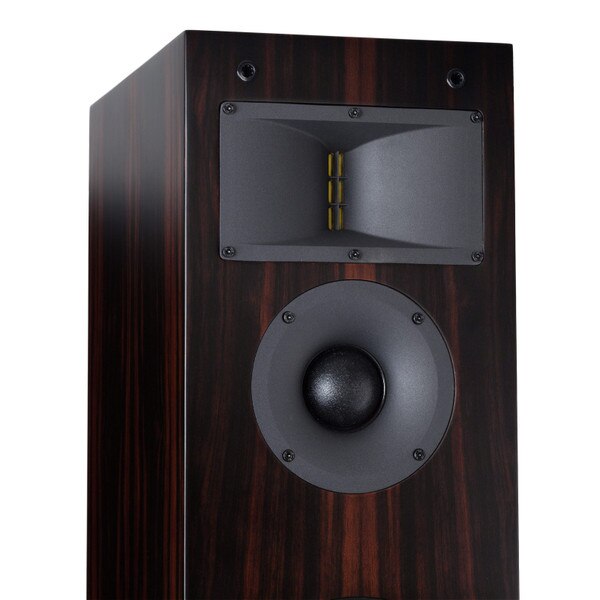 Level Three Tower Speaker - Macassar Ebony - Close-up of Midrange and Tweeter